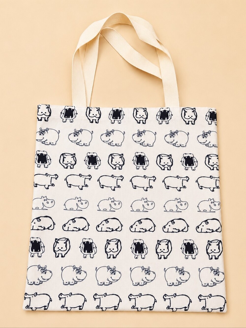 Cloth Hippo Tote Bag